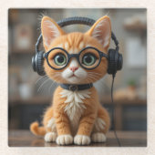 Gingerenkat voor games glazen onderzetter (Voorkant)