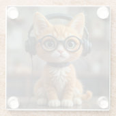 Gingerenkat voor games glazen onderzetter (Achterkant)