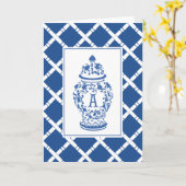 GingerJar & Bamboo | Monogram A | Note-Kaart Kaart (Gele Bloem)