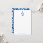 GingerJar Chinoiserie | Monogram E | Note-Kaart Kaart (Voorkant / Achterkant in situ)