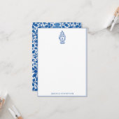 GingerJar Chinoiserie | Monogram R | Note-Kaart Kaart (Voorkant / Achterkant in situ)