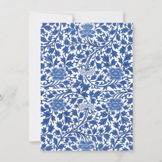 GingerJar Chinoiserie | Monogram T | Note-Kaart Kaart (Achterkant)