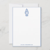 GingerJar Chinoiserie | Monogram U | Note-Kaart Kaart (Voorkant)