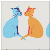 Gingerkat en blauwe kat stof (Close Up)