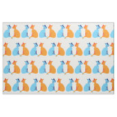 Gingerkat en blauwe kat stof (Fat Quarter)
