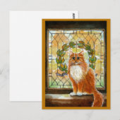 Gingerkatten met Victoriaans gekleurd briefkaart v (Voorkant / Achterkant)