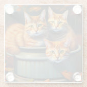 Gingerkatten Planten, glas Onderzetter (Achterkant)