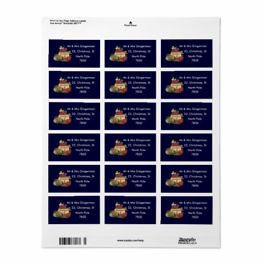 Gingerman Kerstmis Etiket (Full Sheet)