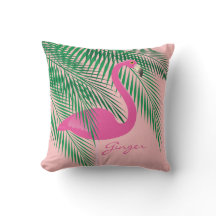 Ginger's koraal Flamingo Pillow