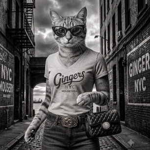 Ginger's NYC Mouseteria Klassieke V-hals T-shirt v