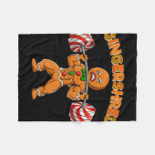 Gingershred Bodybuilder Funny Gingerbread Man Weig Fleece Deken (Voorkant (Horizontaal))
