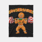Gingershred Bodybuilder Funny Gingerbread Man Weig Fleece Deken (Voorkant)