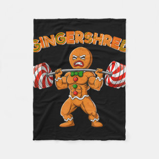 Gingershred Bodybuilder Funny Gingerbread Man Weig Fleece Deken