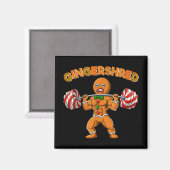 Gingershred Bodybuilder Grappige Gemberkoek Man We Magneet (Voorkant / Achterkant)