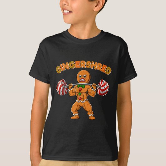 Gingershred Bodybuilder Grappige Gemberkoek Man We T-shirt (Voorkant)
