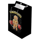 Gingershred Christmas Gingerbread Gym Bodybuilding Medium Cadeauzakje (Voorkant Gekanteld)