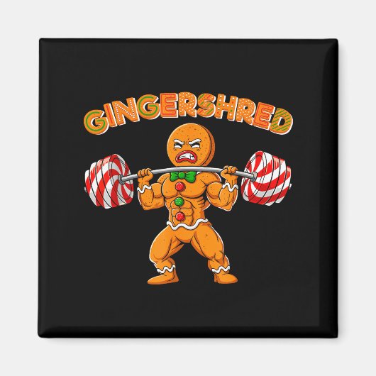 Gingershred Christmas Gingerbread Man Gym Bodybuil Magneet (Voorkant)