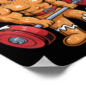 Gingershred Christmas Gym Workout Funny Gingerbrea Poster (Hoek)