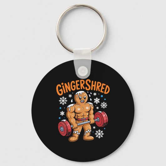 Gingershred Christmas Gym Workout Funny Gingerbrea Sleutelhanger (Voorkant)