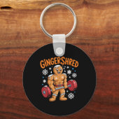 Gingershred Christmas Gym Workout Funny Gingerbrea Sleutelhanger (Voorkant)