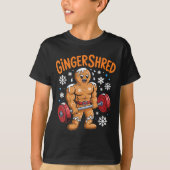 Gingershred Christmas Gym Workout Funny Gingerbrea T-shirt (Voorkant)