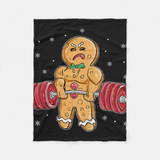 Gingershred Funny Gingerbread Man Gym Bodybuilding Fleece Deken