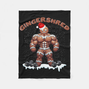 Gingershred Funny Gingerbread Man Gym Bodybuilding Fleece Deken