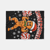 Gingershred Funny Gingerbread Man Gym Bodybuilding Fleece Deken (Voorkant (Horizontaal))