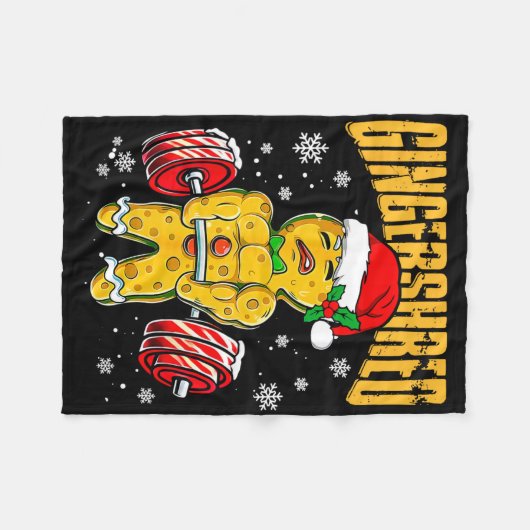 Gingershred Funny Gingerbread Man Gym Bodybuilding Fleece Deken (Voorkant (Horizontaal))
