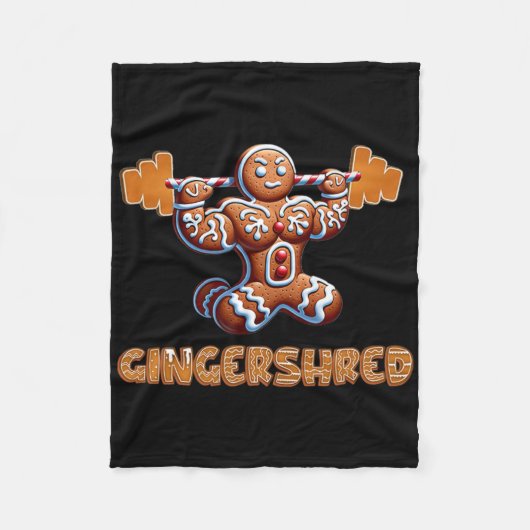 Gingershred Funny Gingerbread Man Gym Bodybuilding Fleece Deken (Voorkant)