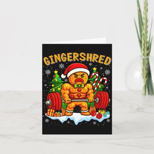 Gingershred Funny Gingerbread Man Gym Bodybuilding Kaart (Voorkant)