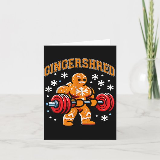 Gingershred Funny Gingerbread Man Gym Bodybuilding Kaart (Voorkant)
