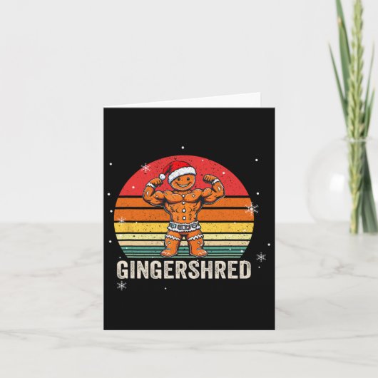 Gingershred Funny Gingerbread Man Gym Bodybuilding Kaart (Voorkant)