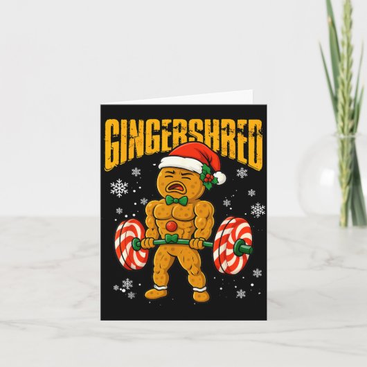 Gingershred Funny Gingerbread Man Gym Bodybuilding Kaart (Voorkant)