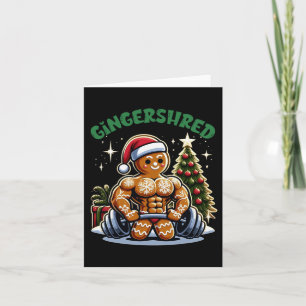 Gingershred Funny Gingerbread Man Gym Bodybuilding Kaart