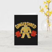 Gingershred Funny Gingerbread Man Gym Bodybuilding Kaart (Gele Bloem)