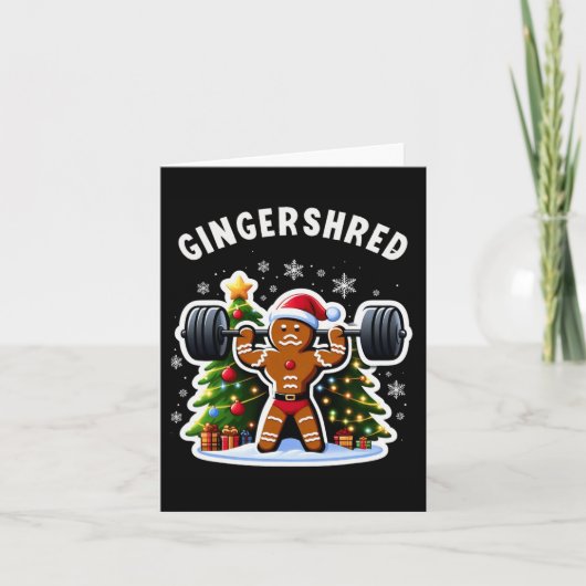Gingershred Funny Gingerbread Man Gym Bodybuilding Kaart (Voorkant)