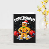Gingershred Funny Gingerbread Man Gym Bodybuilding Kaart (Gele Bloem)