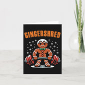 Gingershred Funny Gingerbread Man Gym Bodybuilding Kaart (Voorkant)