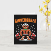 Gingershred Funny Gingerbread Man Gym Bodybuilding Kaart (Gele Bloem)