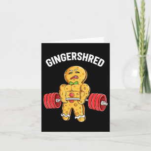 Gingershred Funny Gingerbread Man Gym Bodybuilding Kaart