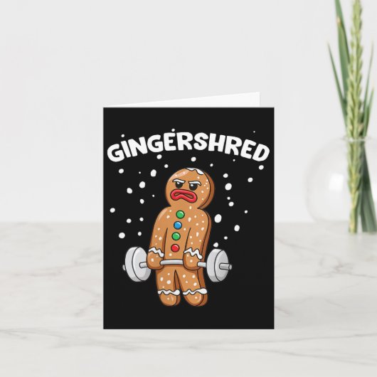 Gingershred Funny Gingerbread Man Gym Bodybuilding Kaart (Voorkant)