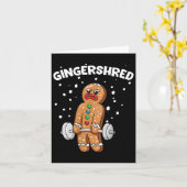 Gingershred Funny Gingerbread Man Gym Bodybuilding Kaart (Gele Bloem)