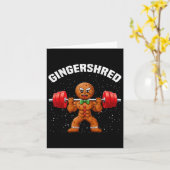 Gingershred Funny Gingerbread Man Gym Bodybuilding Kaart (Gele Bloem)