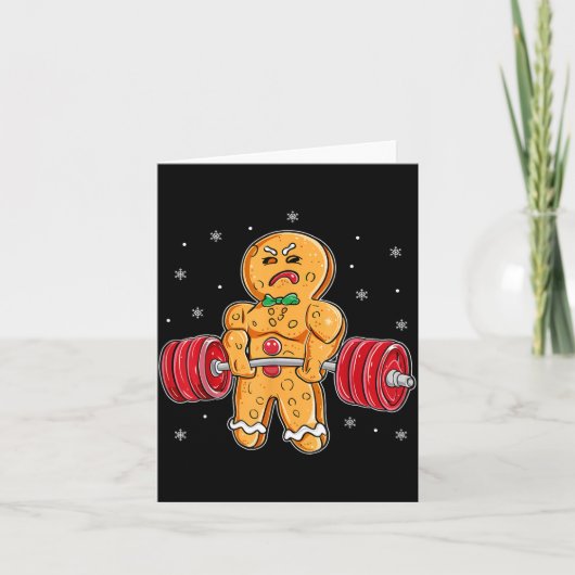 Gingershred Funny Gingerbread Man Gym Bodybuilding Kaart (Voorkant)