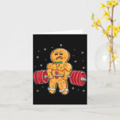 Gingershred Funny Gingerbread Man Gym Bodybuilding Kaart (Gele Bloem)