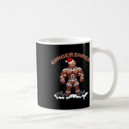 Gingershred Funny Gingerbread Man Gym Bodybuilding Koffiemok (Rechts)