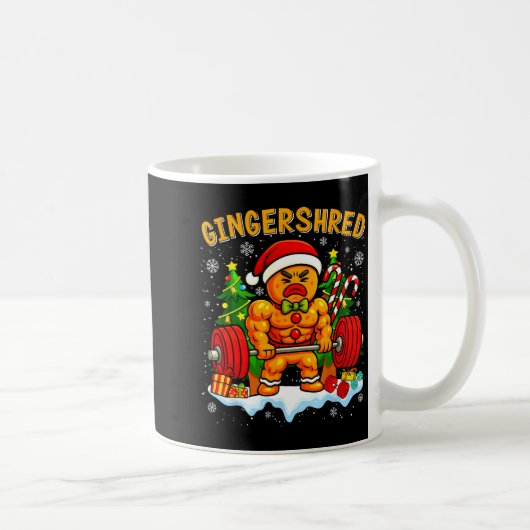 Gingershred Funny Gingerbread Man Gym Bodybuilding Koffiemok (Rechts)