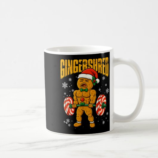 Gingershred Funny Gingerbread Man Gym Bodybuilding Koffiemok (Rechts)