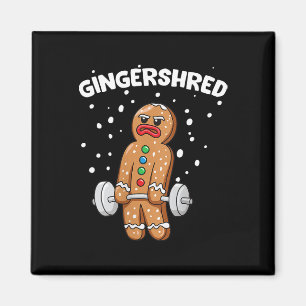 Gingershred Funny Gingerbread Man Gym Bodybuilding Magneet